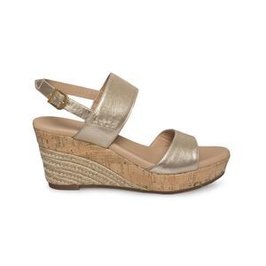 UGG Women’s Elena Metallic Soft Gold Wedge Sandals Size 7.5